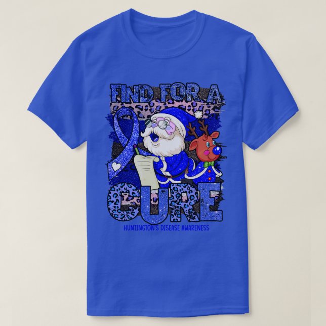Huntingtons Disease Awareness leopard christmas cu T Shirt (Design framsida)