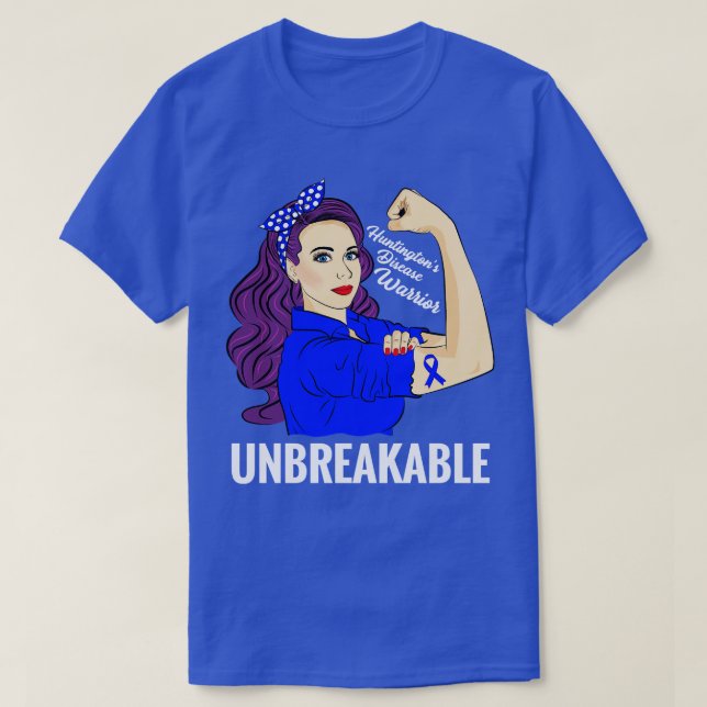 Huntingtons Disease Awareness Warrior Obrytable T Shirt (Design framsida)