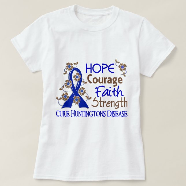 Huntingtons för styrka 3 för hoppkuragetro sjukdom tee shirt (Design framsida)