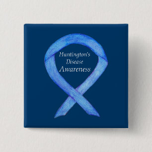 Huntingtons medvetandegörande om sjukdom Ribbon An Knapp