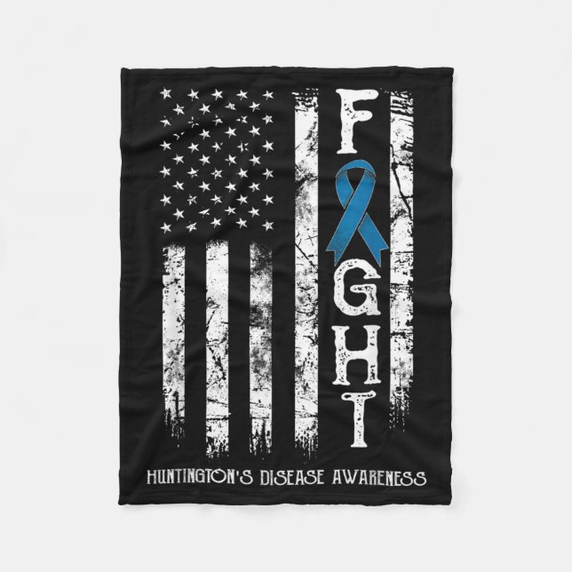 Huntingtons sjukdom krigare USA-flagga Fleecefilt (Framsidan)
