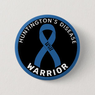 Huntingtons sjukdomsklarare Ribbon White Button Knapp