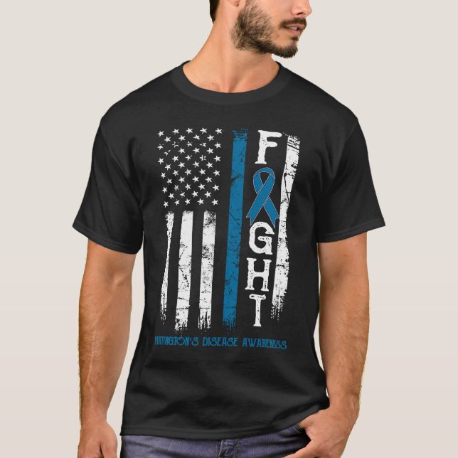 Huntingtons sjukdomskrigare US Flagga T Shirt (Framsida)