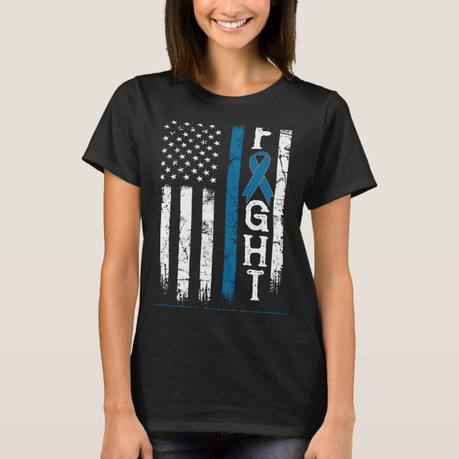 Huntingtons sjukdomskrigare US Flagga T Shirt (Framsida)