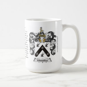 Huntley, ursprung, det menande och vapenskölden kaffemugg