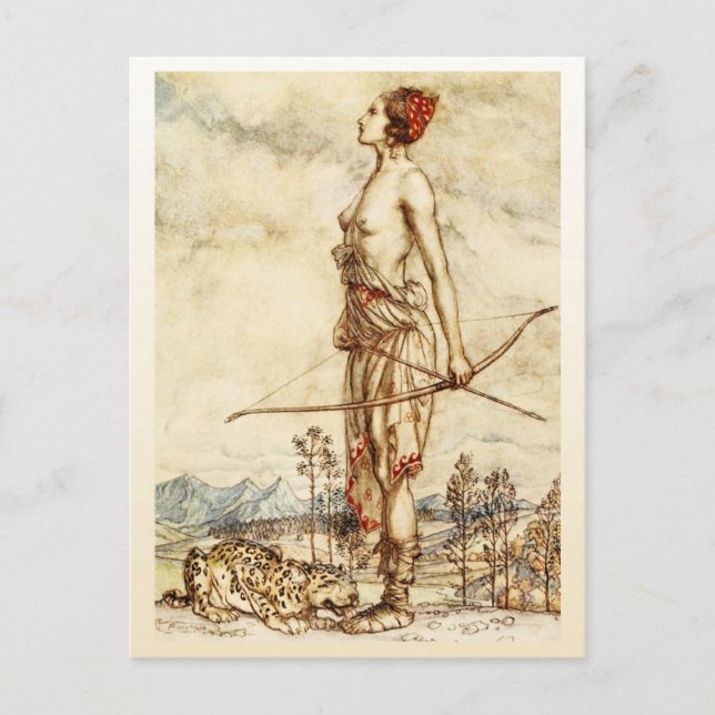 Huntress Diana Vykort (Framsida)