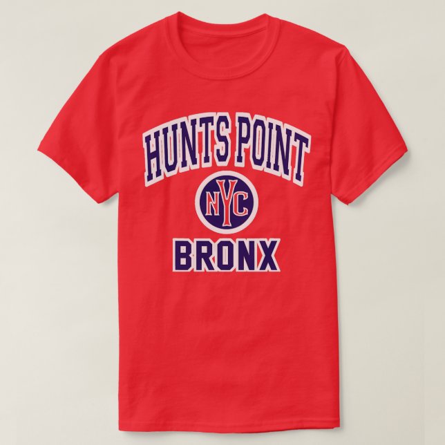 Hunts Point Bronx Nyc Varsity Style 2 T Shirt (Design framsida)