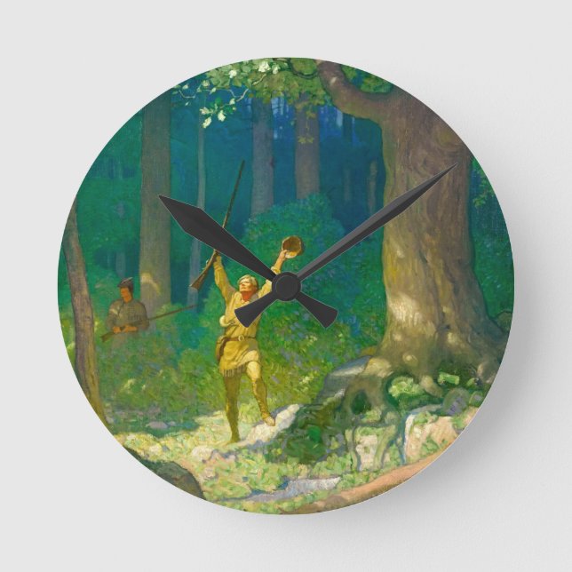 Huntsman av Newell Convers Wyeth Rund Klocka (Framsida)