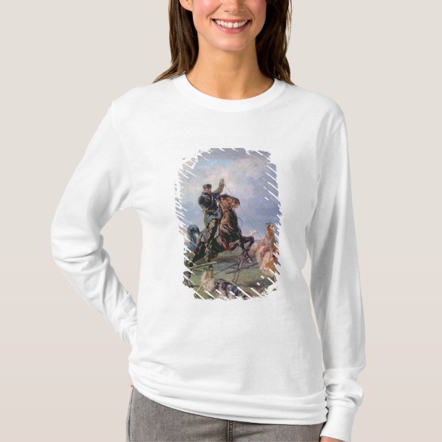Huntsman med borzoisna, 1872 t-shirt (Framsida)
