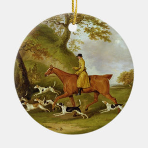 Huntsman och hundar, 1809 (olja på kanfas) julgransprydnad keramik