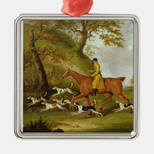 Huntsman och hundar, 1809 (olja på kanfas) julgransprydnad metall