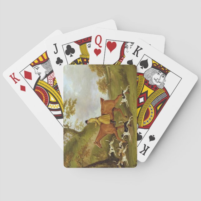 Huntsman och hundar, 1809 (olja på kanfas) spel kort (Baksidan)