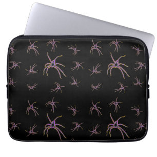 Huntsman Spiders Art on Black Laptop Fodral