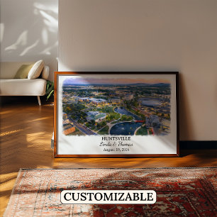 Huntsville Alabama Affisch, Akvarell, Anpassad Poster
