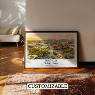 Huntsville Alabama Affisch, Akvarell, Anpassad Poster
