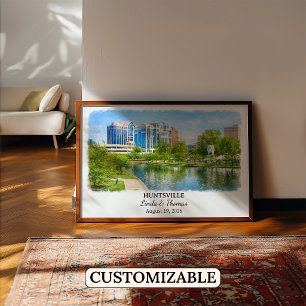 Huntsville Alabama Affisch, Akvarell, Anpassad Poster