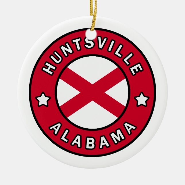 Huntsville Alabama Julgransprydnad Keramik (Framsidan)