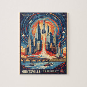 Huntsville Alabama Rocket City Futuristisk Rymd Pussel