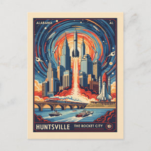 Huntsville Alabama Rocket City Futuristisk Rymd Vykort