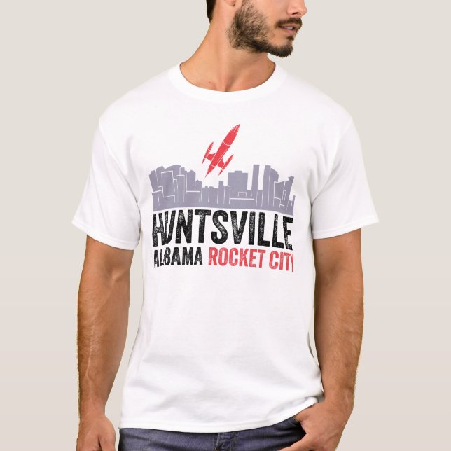 Huntsville Alabama Rocket City T Shirt (Framsida)