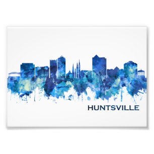 Huntsville Alabama Skyline Blue Fototryck
