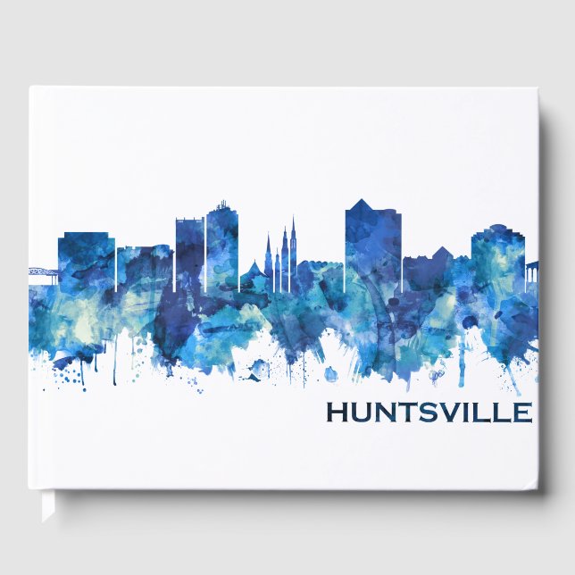 Huntsville Alabama Skyline Blue Gästböcker (Framsida)
