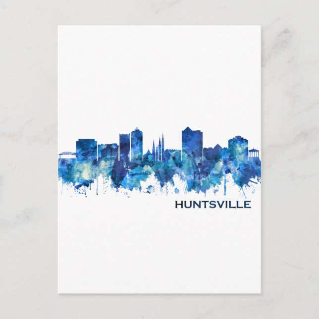 Huntsville Alabama Skyline Blue Helg Vykort (Framsida)