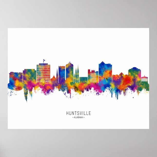 Huntsville Alabama Skyline Poster (Framsidan)