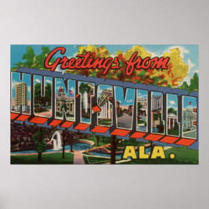 Huntsville Alabama - stora brevplatser Poster