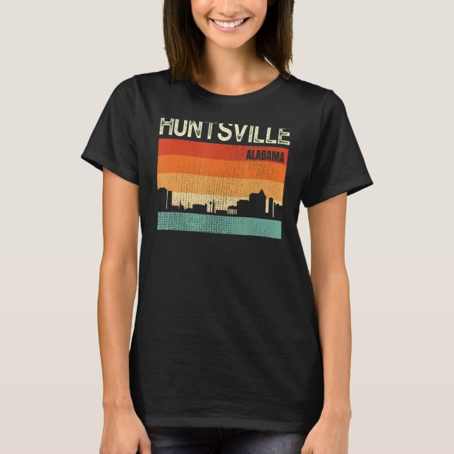Huntsville Alabama Town Skyline T Shirt (Framsida)