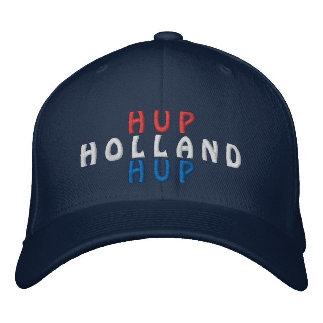 Hup Holland Hup Nederländerna Fotboll Orange Fan Broderad Keps (Framsida)