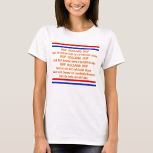Hup Holland Hup Nederländerna Orange Fotbollsfan Tee