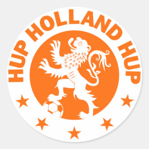 Hup Holland - redigerbar bakgrundsfärg Runt Klistermärke