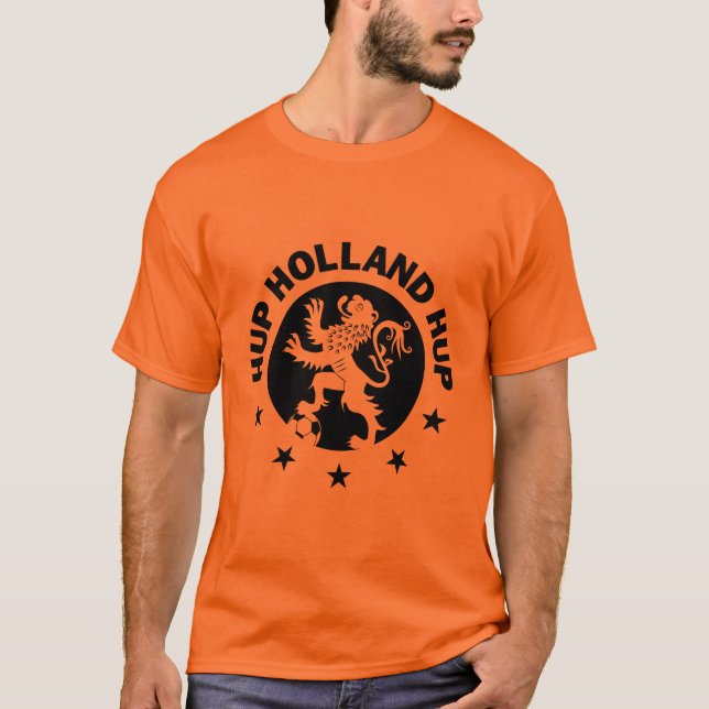 Hup Holland T-tröja - lejon svart holländsk Tee (Framsida)