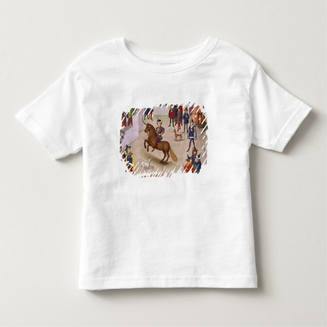 Hur Alexander underbaren monterade Bucephalus T-shirt (Framsida)