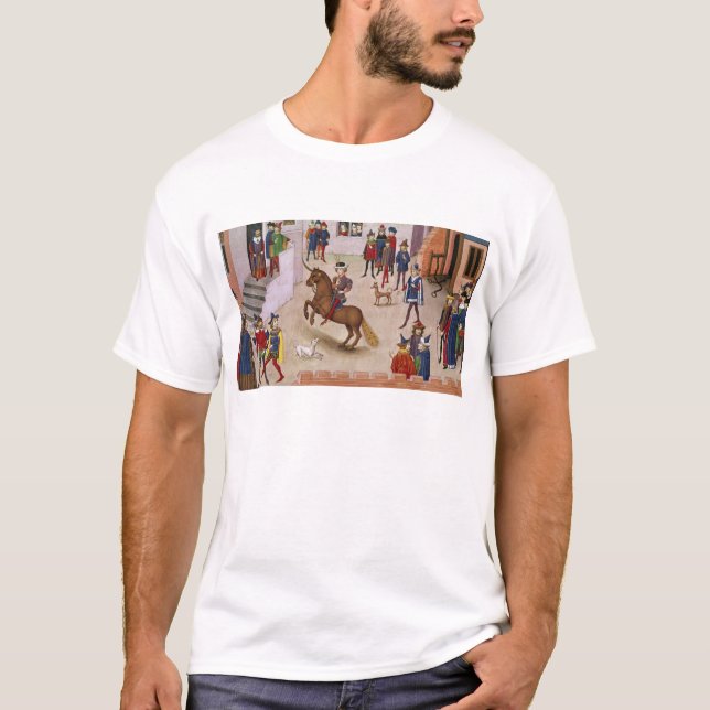 Hur Alexander underbaren monterade Bucephalus Tee Shirt (Framsida)