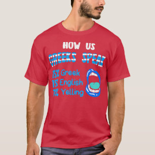 Hur amerikanska greker talar 15 grekiska 15 engels t shirt