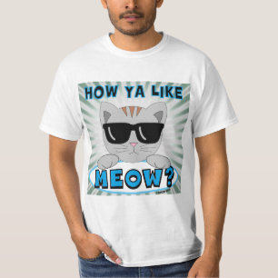 Hur är det med MEOW? Lättfig sunglass Kat T Shirt