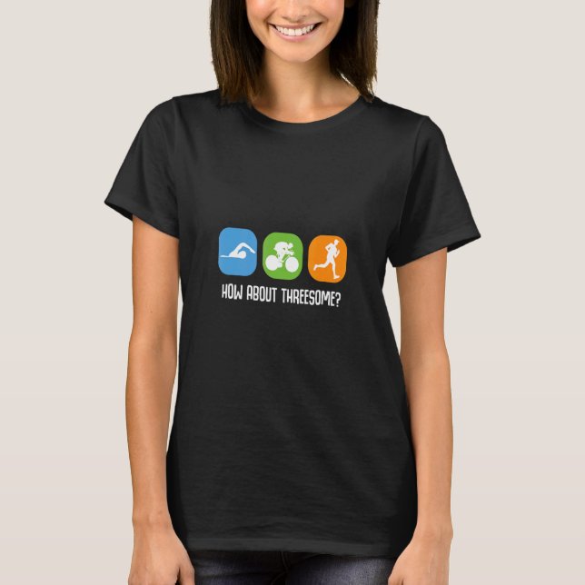 Hur är det med trekant Triathlete Triathlon Tävlin T Shirt (Framsida)