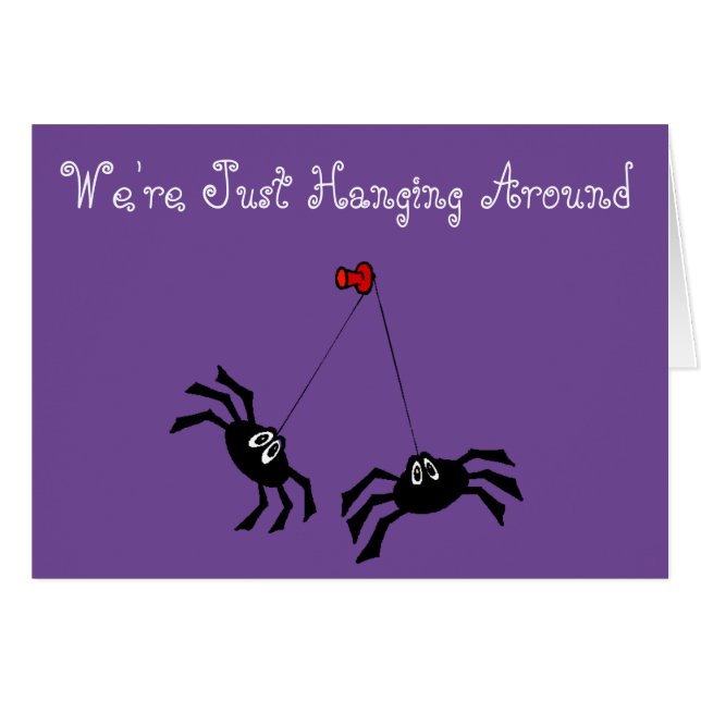 "Hur är du" anpassadekortet w/Spiders & webben Hälsningskort (Framsidan Horizontal)