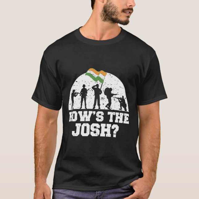 Hur är slogan för det Josh HindiIndien T Shirt (Framsida)