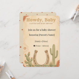 Hur Baby Könsneutral Western Baby Shower Inbjudan