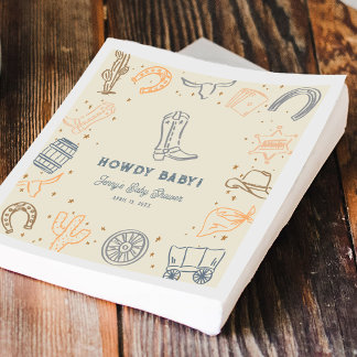 Hur Baby Western Cowboy Babyfirande Pappersservett