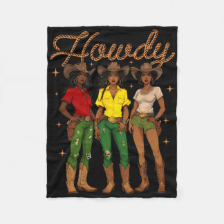 Hur Black Cowgirl Kvinnor Western Rodeo Melanin Ju Fleecefilt