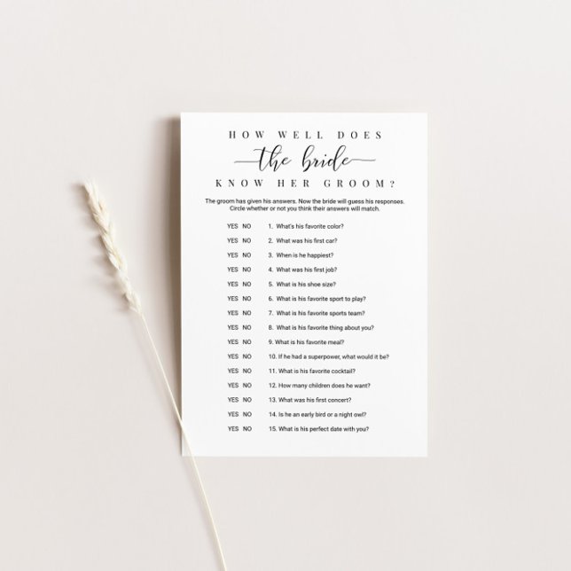 Hur bra vet Bride sitt Groom-spel? Inbjudningar (Skapare uppladdad)