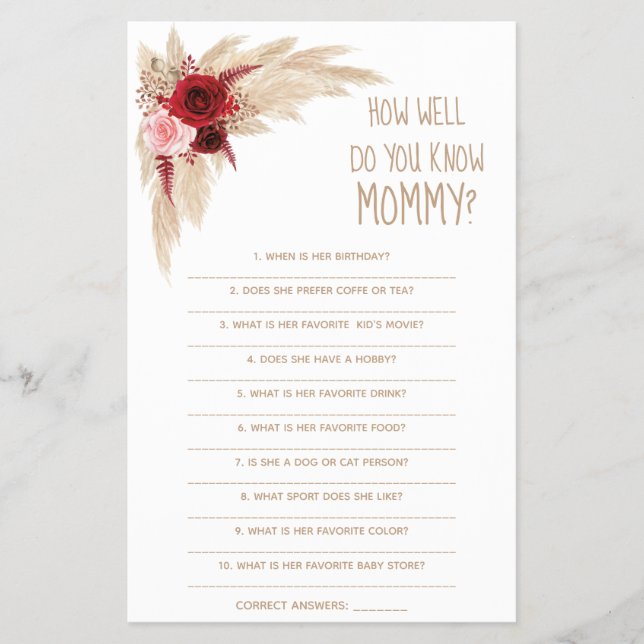 Hur bra vet du om Mamma-babyvyns spelkort? Flygblad (Framsidan)