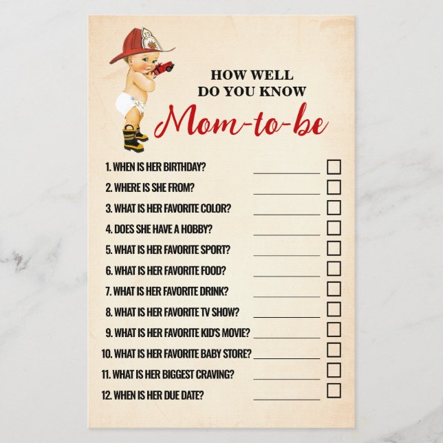 Hur bra vet du om Mamma brandgator Shower Game? Flygblad (Framsidan)