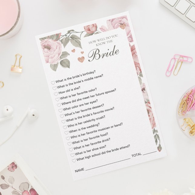 Hur bra vet du om Möhippan? (How Well Do You Know the Bride Bridal Shower Game)