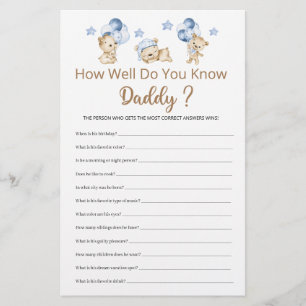 Hur bra vet du pappa Boy Baby Shower?