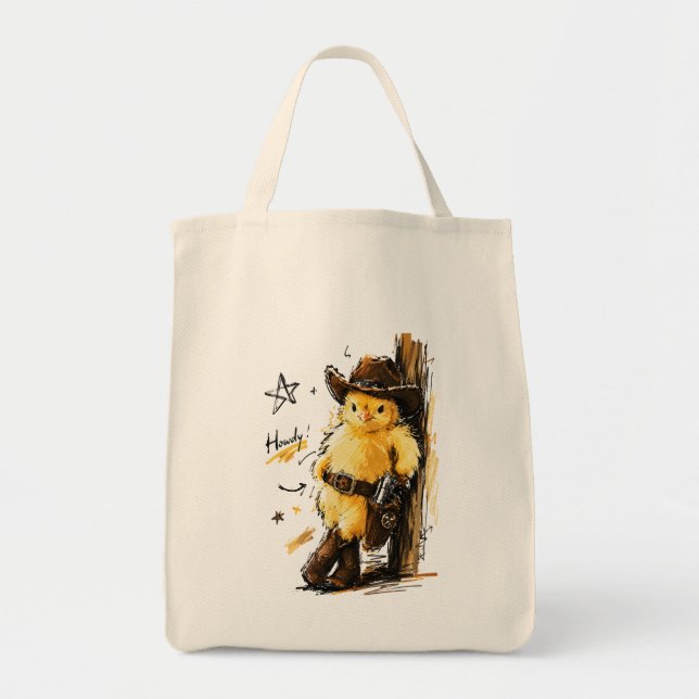 Hur Cowboy Baby Chick Western Konst Tygkasse (Framsidan)